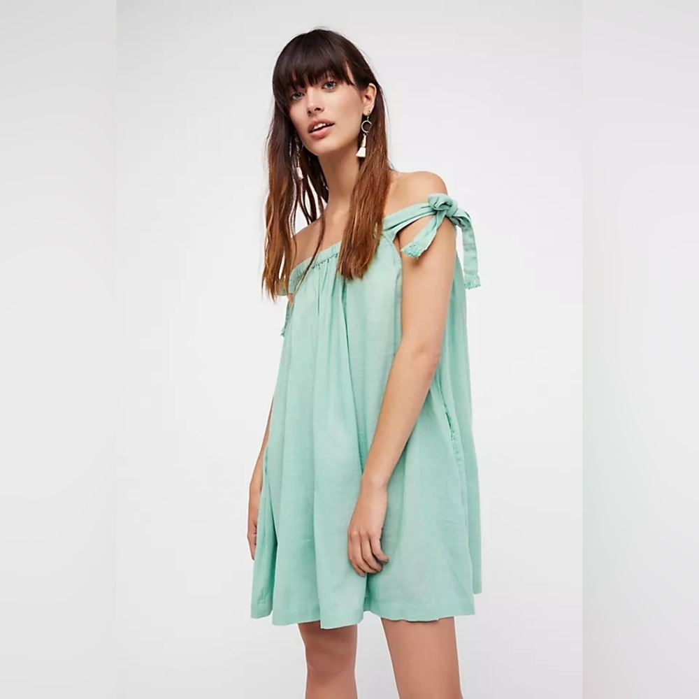 Free People| ‘Just Right’ Aqua Mini Dress